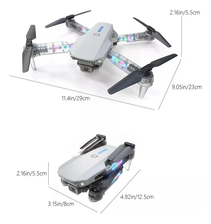 DRON PLEGABLE CON CAMARA HD Y LUCES RGB PARA VUELO ESTABLE - 3