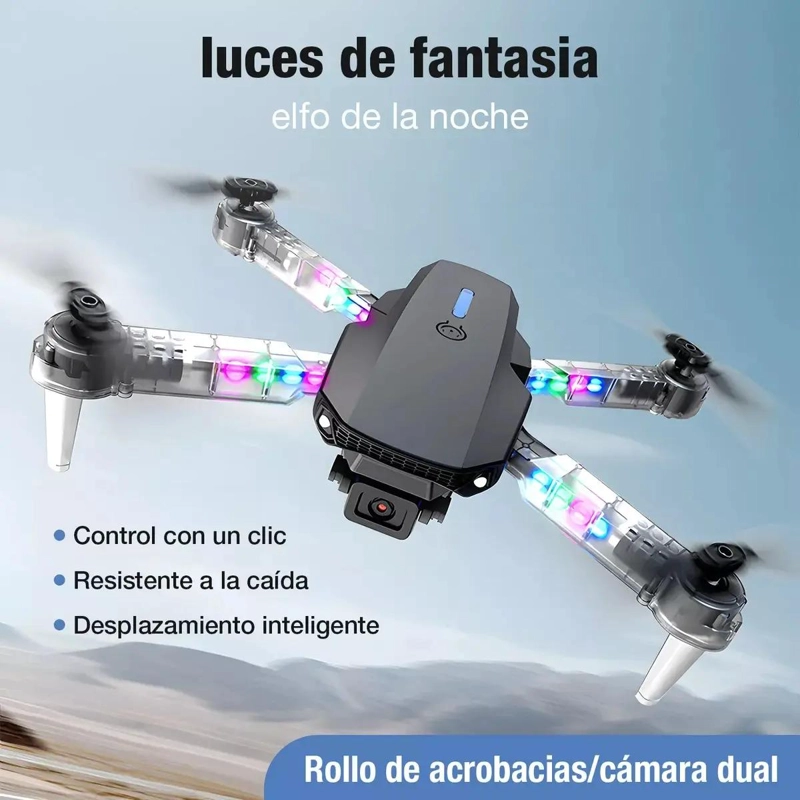 DRON PLEGABLE CON CAMARA HD Y LUCES RGB PARA VUELO ESTABLE - 6
