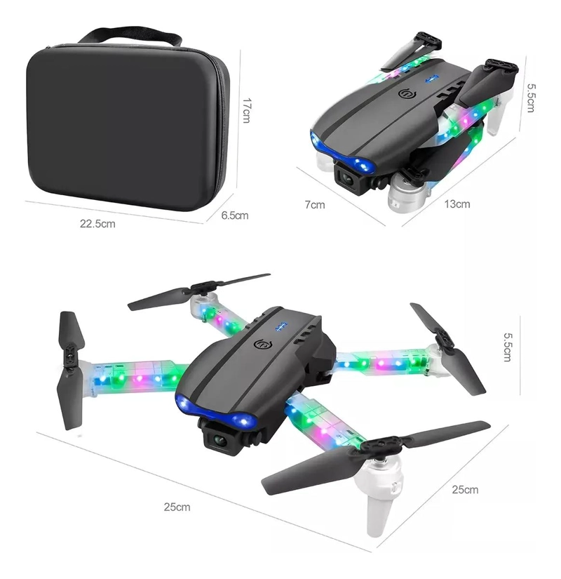 DRON PLEGABLE CON CAMARA HD Y LUCES RGB PARA VUELO ESTABLE - 7