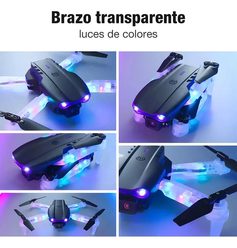 DRON PLEGABLE CON CAMARA HD Y LUCES RGB PARA VUELO ESTABLE - 8
