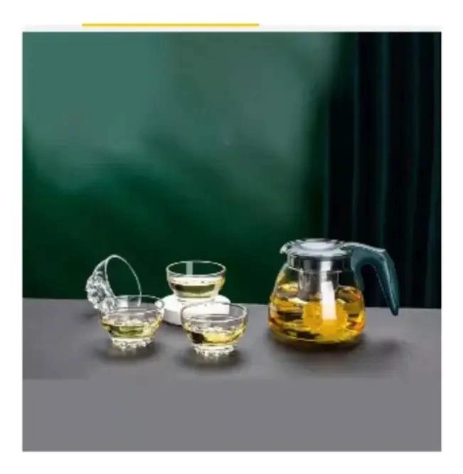 SET DE TETERA DE VIDRIO CON INFUSOR Y TAZAS DE 5 PIEZAS - 4