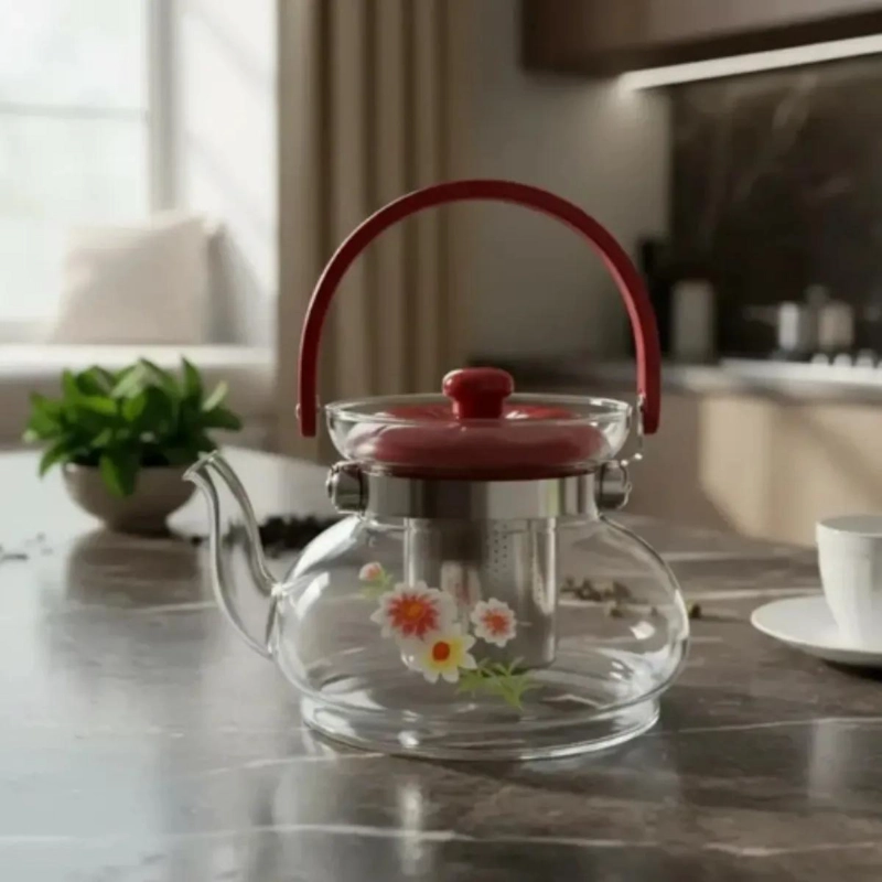 TETERA DE VIDRIO CON INFUSOR DE 900 ML PARA PREPARAR INFUSIONES - 2