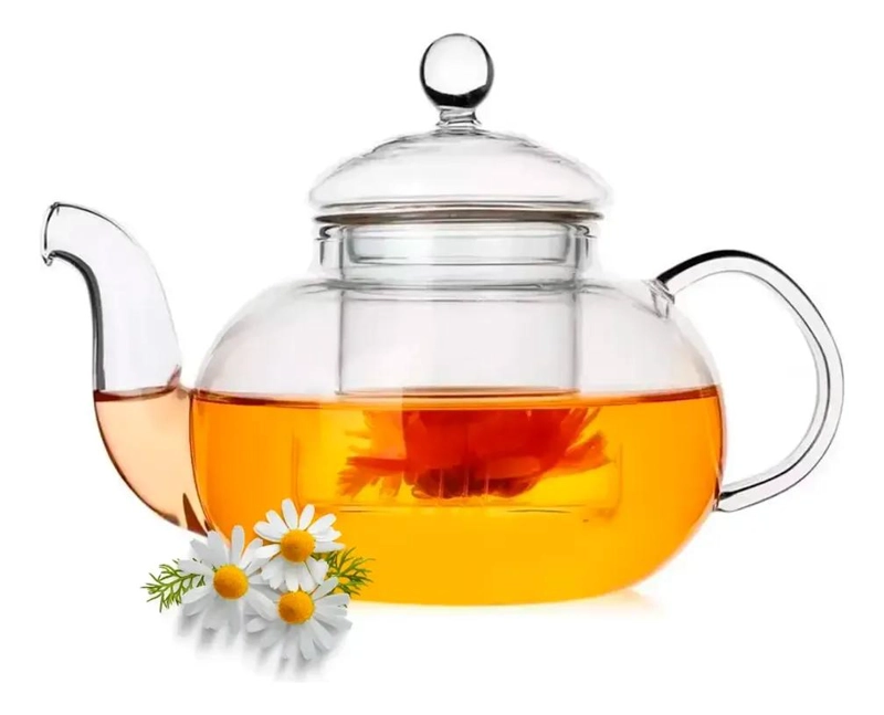 TETERA DE VIDRIO CON INFUSOR PARA INFUSIONES ELEGANTES 600ML - 2