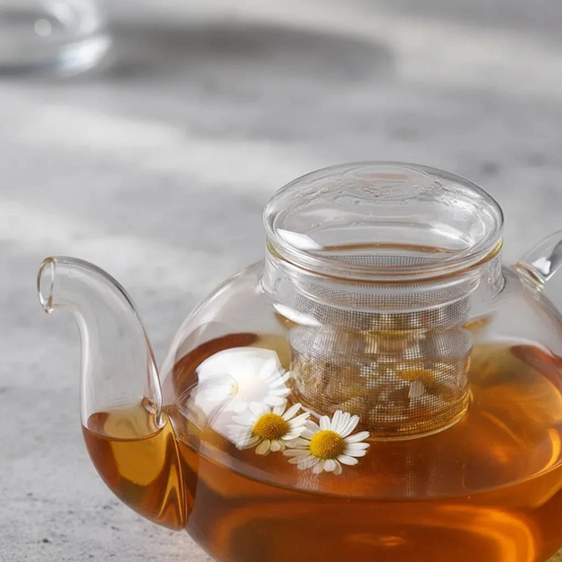 TETERA DE VIDRIO CON INFUSOR PARA INFUSIONES ELEGANTES 600ML - 3