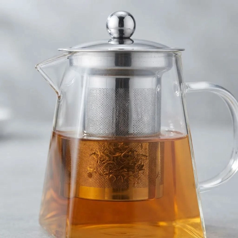 TETERA DE VIDRIO BOROSILICATO CON INFUSOR DE ACERO INOXIDABLE 950ML - 10