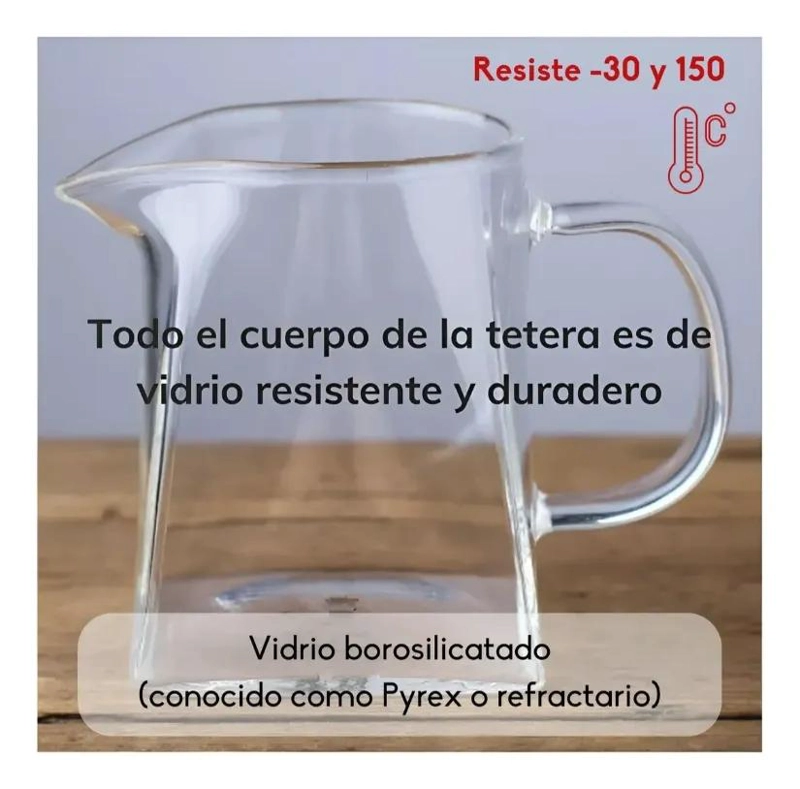 TETERA DE VIDRIO BOROSILICATO CON INFUSOR DE ACERO INOXIDABLE 950ML - 3