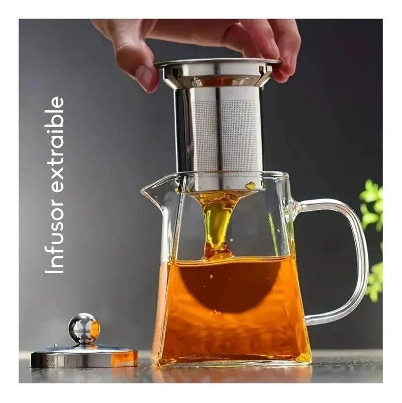 TETERA DE VIDRIO BOROSILICATO CON INFUSOR DE ACERO INOXIDABLE 950ML - 4