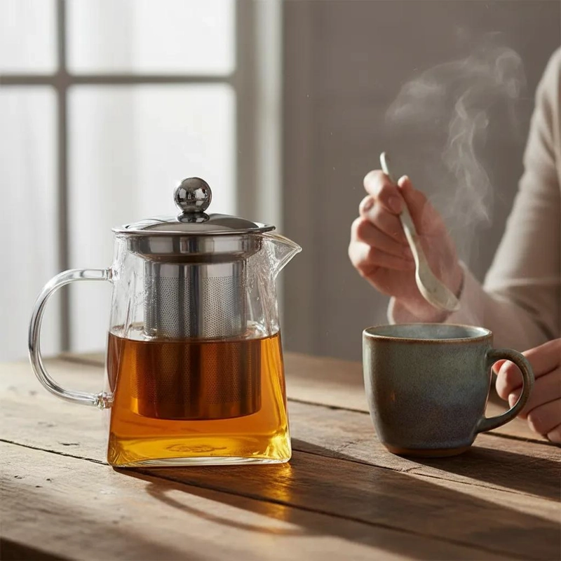TETERA DE VIDRIO BOROSILICATO CON INFUSOR DE ACERO INOXIDABLE 950ML - 9