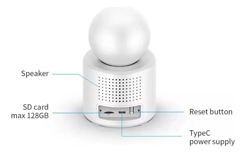 CAMARA DE SEGURIDAD IP WIFI 360° CON AUDIO Y VIDEO - 4