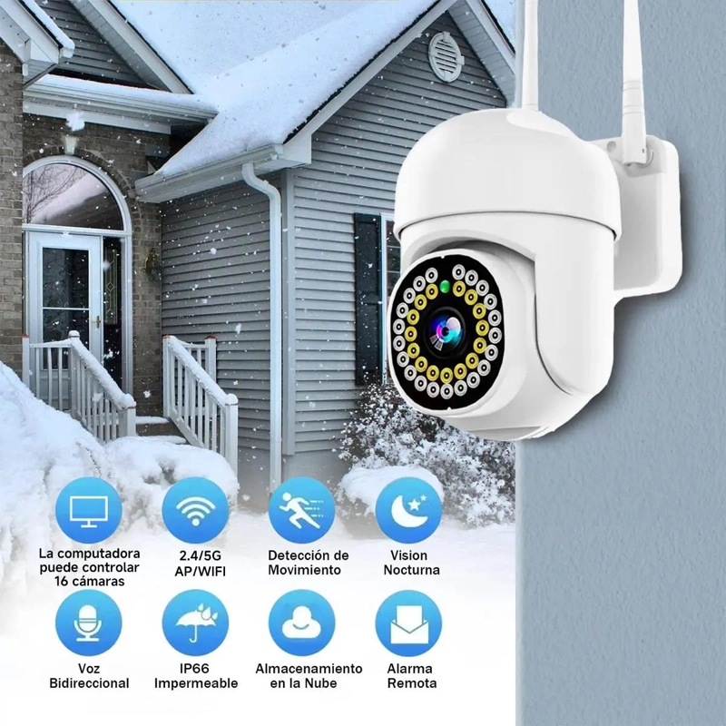CAMARA DE SEGURIDAD WIFI IMPERMEABLE CON AUDIO BIDIRECCIONAL - 2