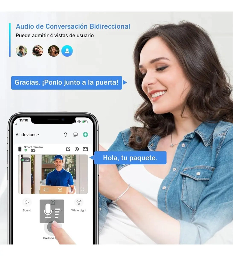 CAMARA DE SEGURIDAD WIFI IMPERMEABLE CON AUDIO BIDIRECCIONAL - 6