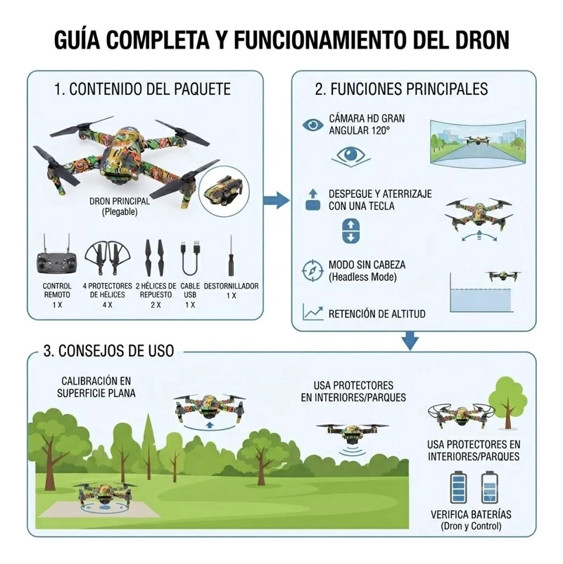 DRON CON CAMARA DUAL 4K Y CONTROL REMOTO PARA NIÑOS - 9