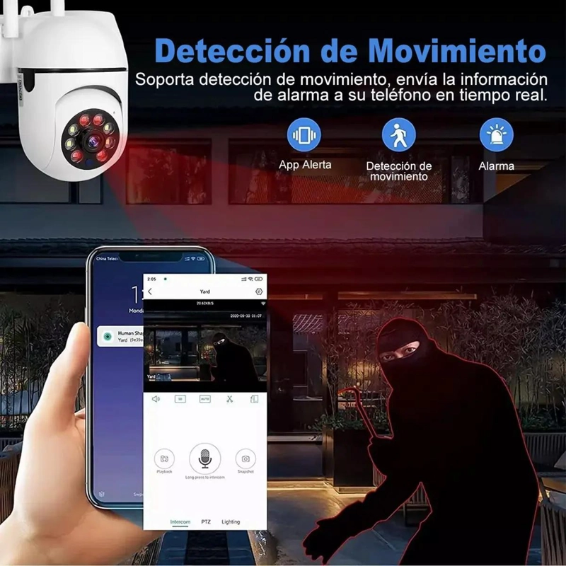 CAMARA DE SEGURIDAD WIFI CON AUDIO BIDIRECCIONAL Y ALARMA - 5