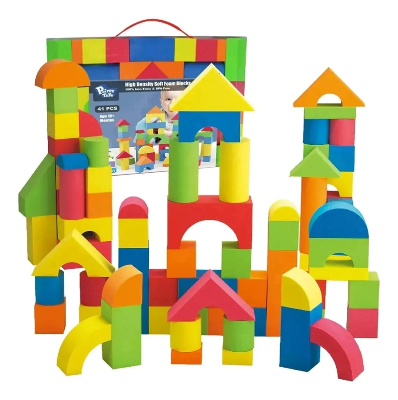 BLOQUES DE ESPUMA DE CONSTRUCCION PARA NIÑOS 46 PIEZAS - 1