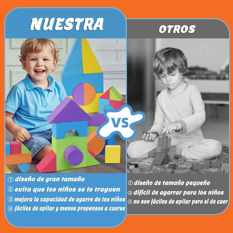 BLOQUES DE ESPUMA DE CONSTRUCCION PARA NIÑOS 46 PIEZAS - 8