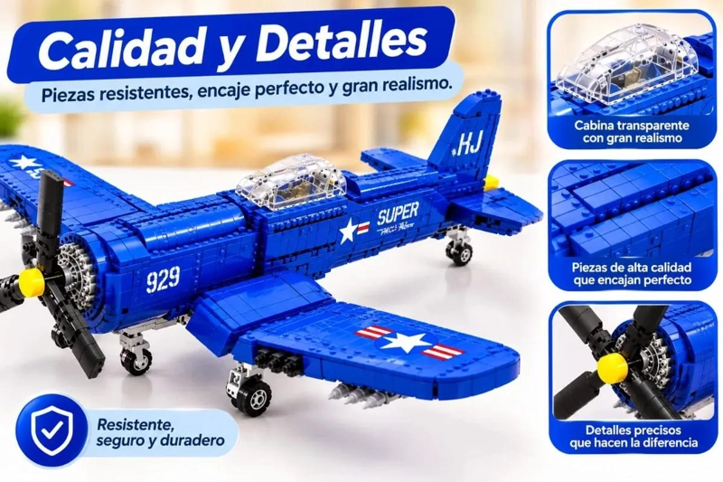 SET ARMABLE DE AVION MILITAR CORSAIR F4U CON 562 PIEZAS - 2