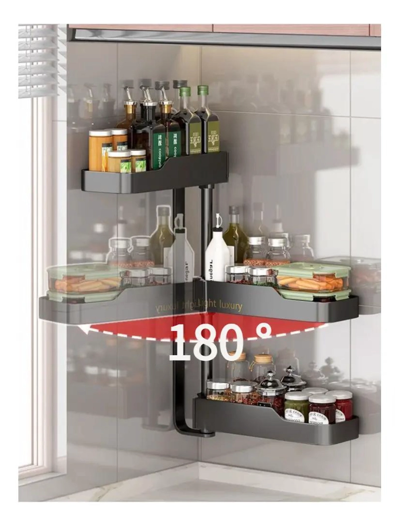 ESTANTE ESQUINERO AJUSTABLE PARA COCINA DE 4 NIVELES - 3