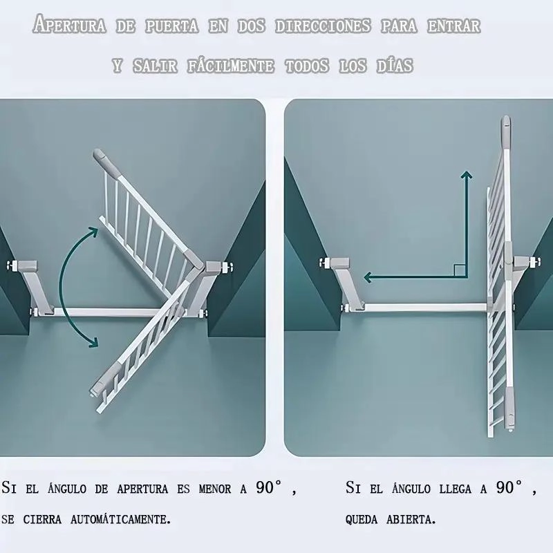 PUERTA DE SEGURIDAD AJUSTABLE PARA BEBE S Y MASCOTAS - 3
