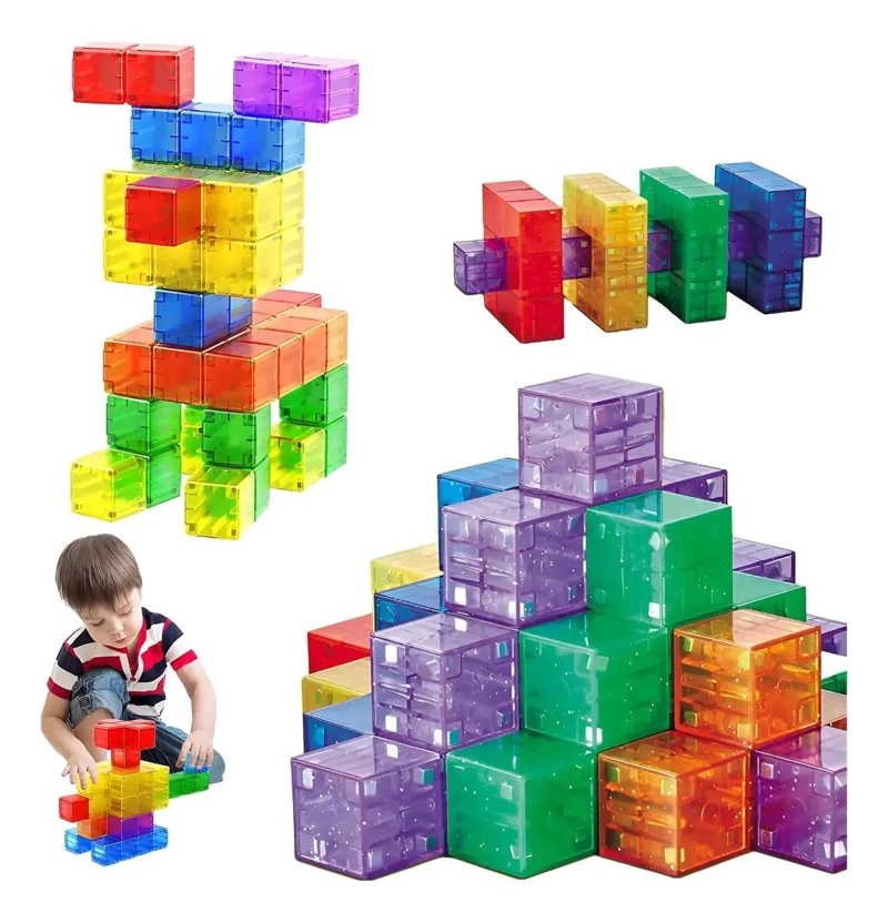 BLOQUES MAGNE TICOS DE CONSTRUCCION 32 PIEZAS PARA NIÑOS - 1