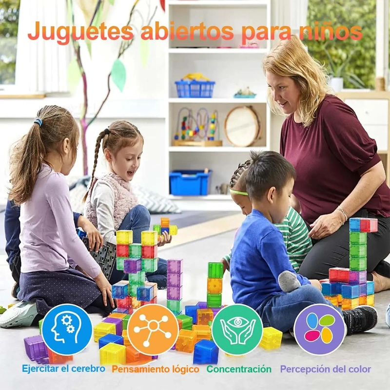 BLOQUES MAGNE TICOS DE CONSTRUCCION 32 PIEZAS PARA NIÑOS - 7