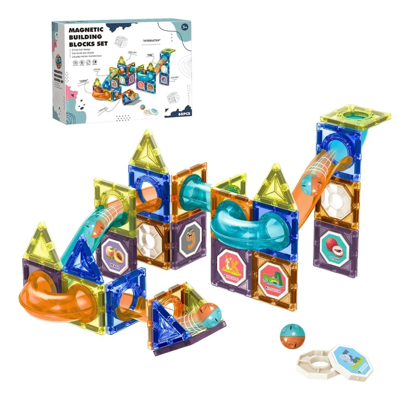 JUEGO DE BLOQUES MAGNE TICOS 3D PARA CONSTRUCCION 68 PIEZAS - 1