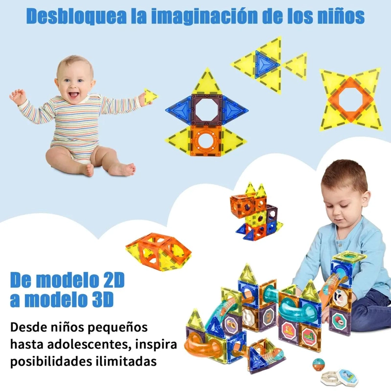 JUEGO DE BLOQUES MAGNE TICOS 3D PARA CONSTRUCCION 68 PIEZAS - 5