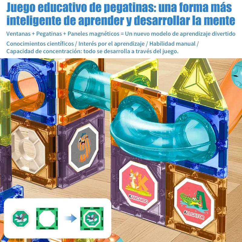 JUEGO DE BLOQUES MAGNE TICOS 3D PARA CONSTRUCCION 68 PIEZAS - 7