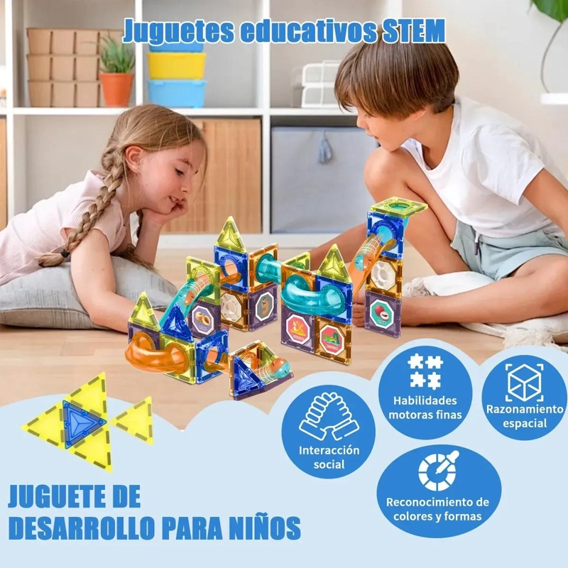 JUEGO DE BLOQUES MAGNE TICOS 3D PARA CONSTRUCCION 68 PIEZAS - 9
