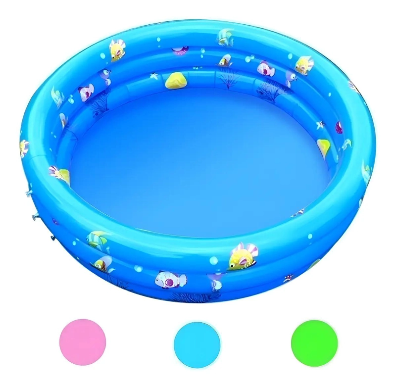 PISCINA INFLABLE REDONDA PARA BEBE S DE 120 CM EN COLOR AZUL - 1
