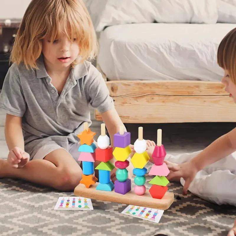 JUGUETE DE BLOQUES GEOME TRICOS DE MADERA PARA NIÑOS - 8