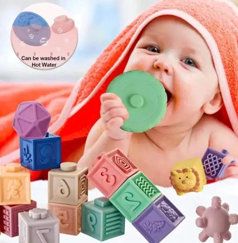PACK DE 12 BLOQUES DE CONSTRUCCION SENSIBLES PARA BEBE S - 3