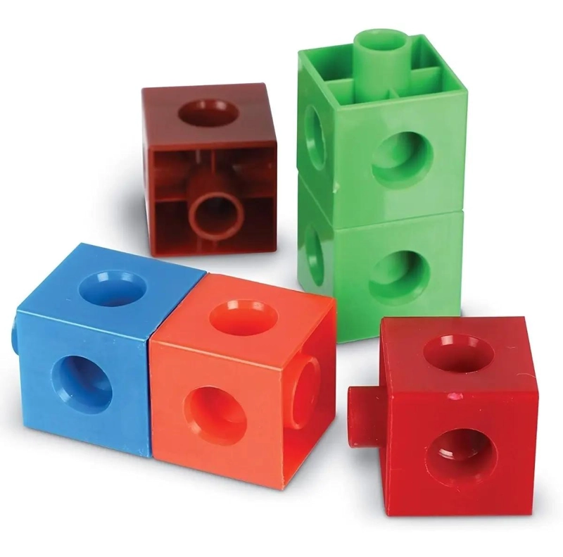 SET DE 100 CUBOS CONECTABLES DE PLASTICO EN 10 COLORES - 8