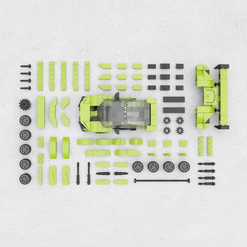 AUTO DE CARRERAS ARMABLE CON 347 PIEZAS PARA CONSTRUCCION - 6