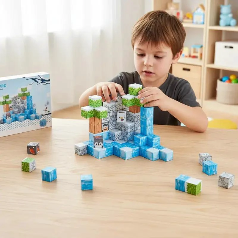 BLOQUES MAGNE TICOS ANTARTICA 66 PIEZAS PARA CONSTRUCCION 3D - 3