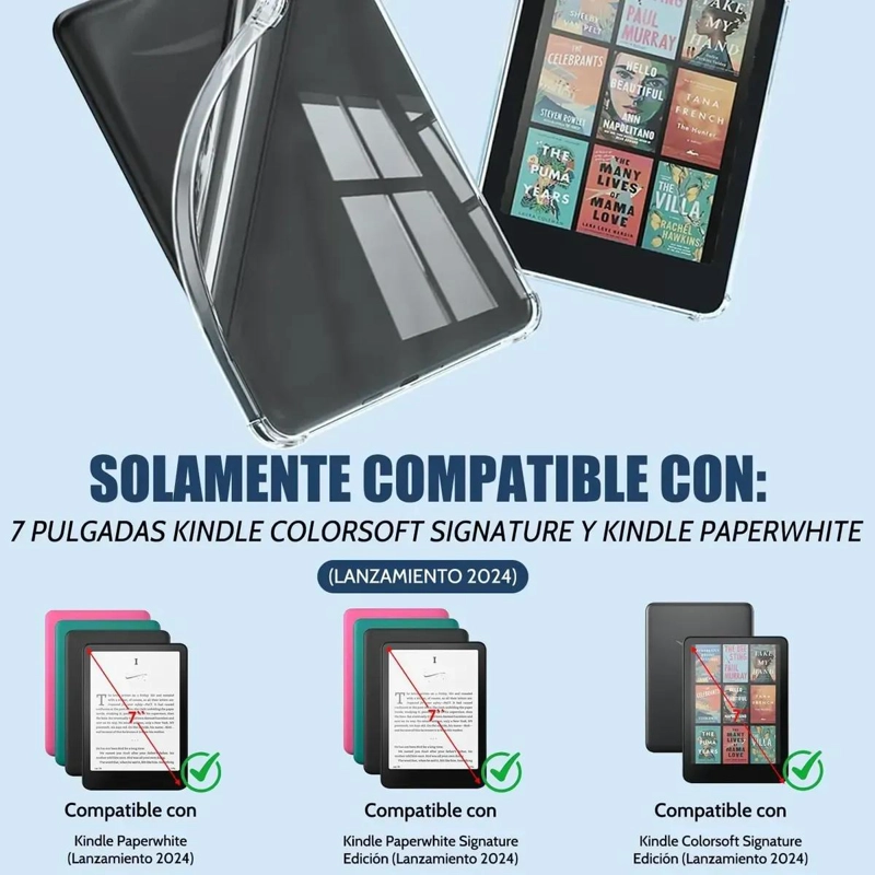 FUNDA TRANSPARENTE LIVIANA PARA KINDLE PAPERWHITE 12VA GENERACION - 6