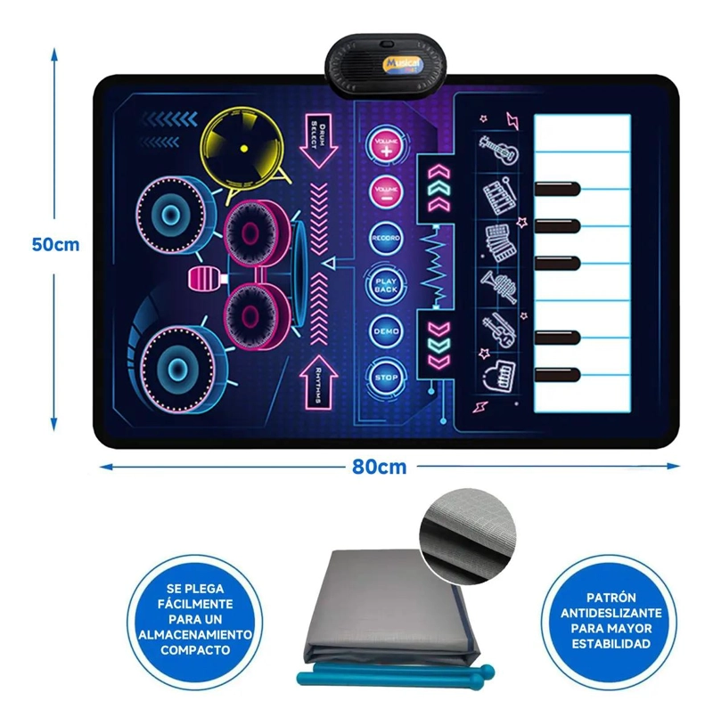 ALFOMBRA MUSICAL PLEGABLE PARA NIÑOS CON SONIDOS DIVERSOS - 5