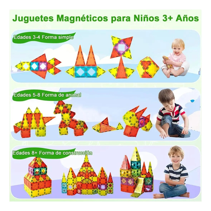 JUEGO DE BLOQUES MAGNE TICOS 3D PARA NIÑOS DE 86 PIEZAS - 10