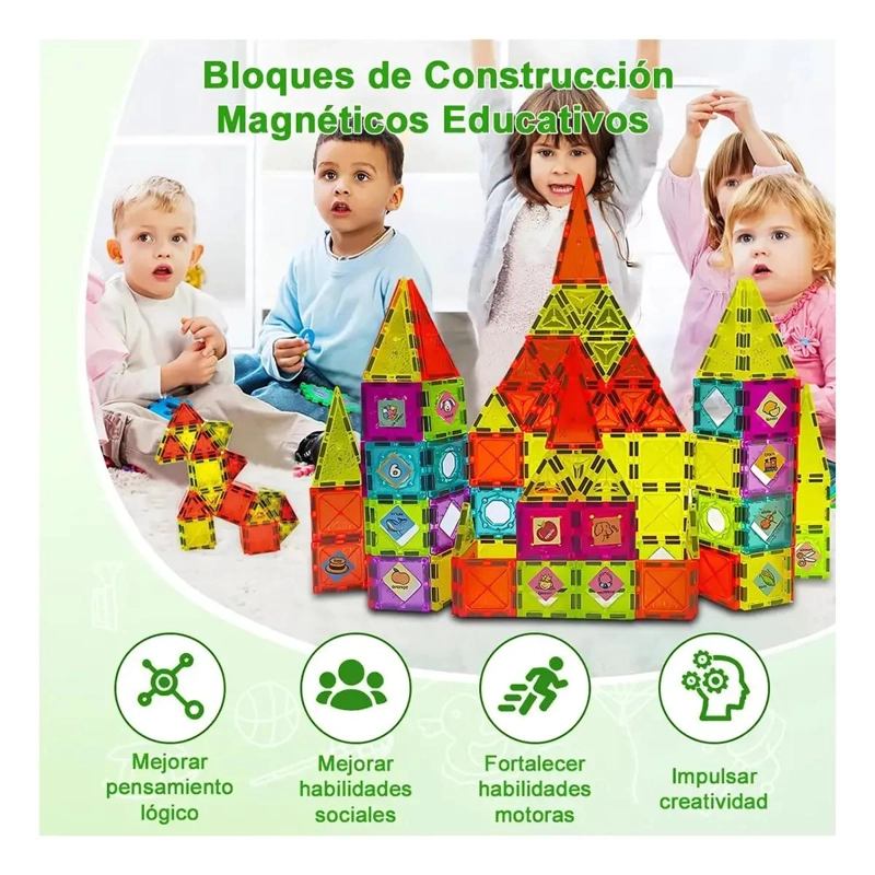 JUEGO DE BLOQUES MAGNE TICOS 3D PARA NIÑOS DE 86 PIEZAS - 2