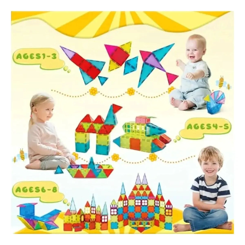 JUEGO DE BLOQUES MAGNE TICOS 3D PARA NIÑOS DE 86 PIEZAS - 4