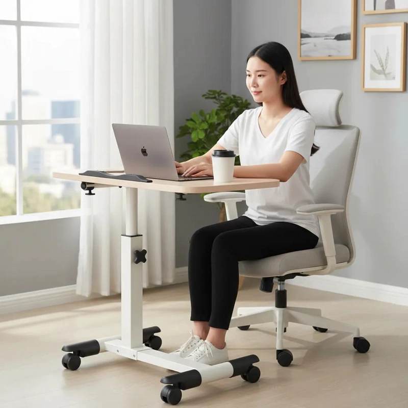 ESCRITORIO AJUSTABLE PLEGABLE CON RUEDAS PARA LAPTOP - 1
