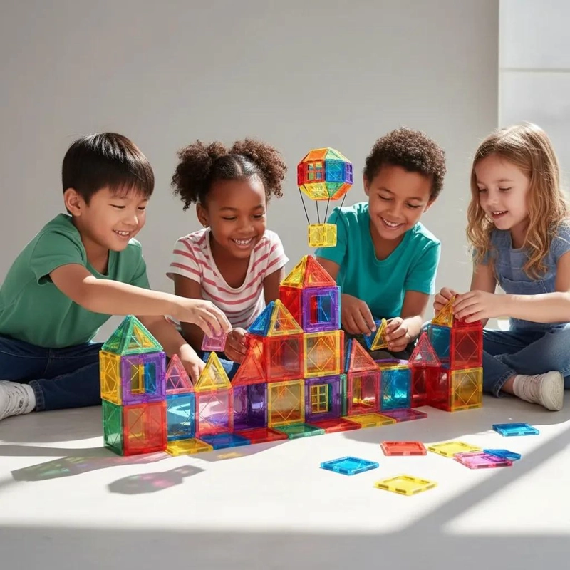 BLOQUES MAGNE TICOS DE COLORES 60 PIEZAS PARA JUGAR Y APRENDER - 1