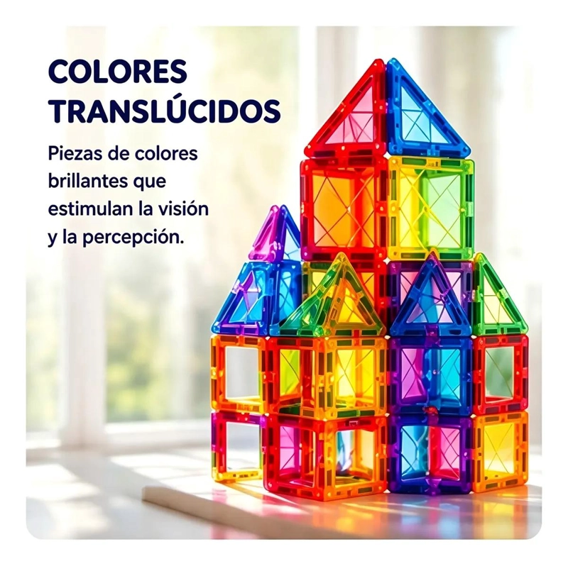 BLOQUES MAGNE TICOS DE COLORES 60 PIEZAS PARA JUGAR Y APRENDER - 2