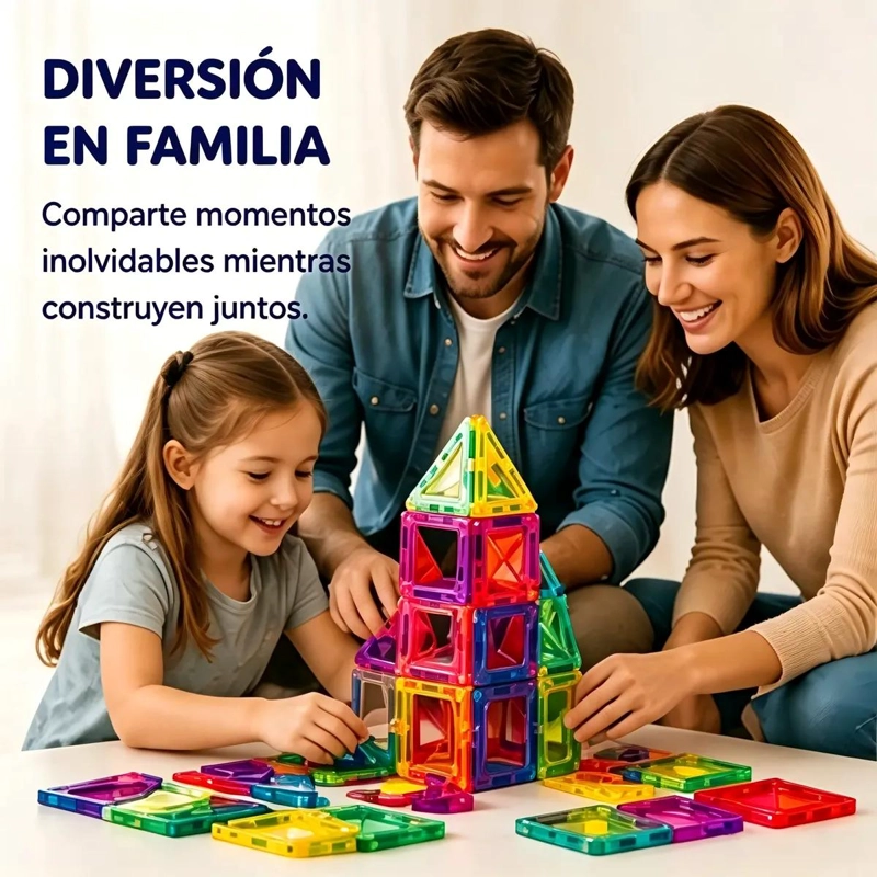BLOQUES MAGNE TICOS DE COLORES 60 PIEZAS PARA JUGAR Y APRENDER - 5