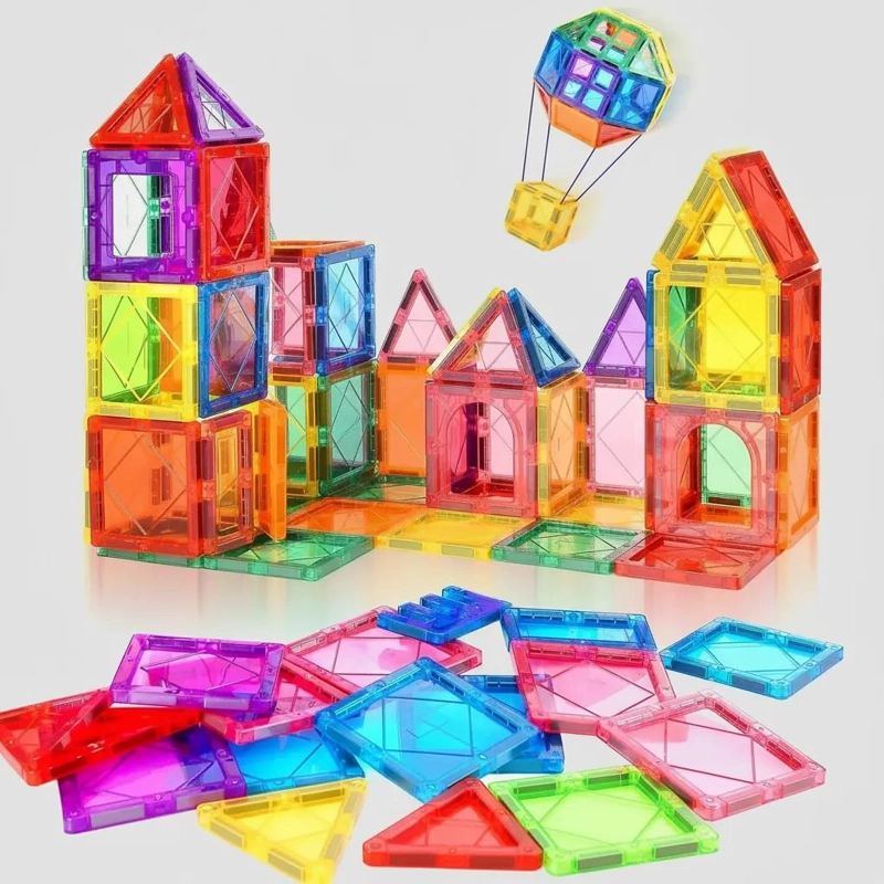BLOQUES MAGNE TICOS DE COLORES 60 PIEZAS PARA JUGAR Y APRENDER - 9