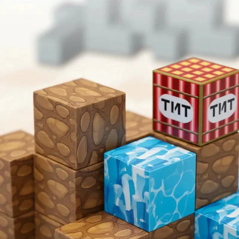 JUEGO DE BLOQUES MAGNE TICOS DE CONSTRUCCION 100 PIEZAS DESIERTO - 6