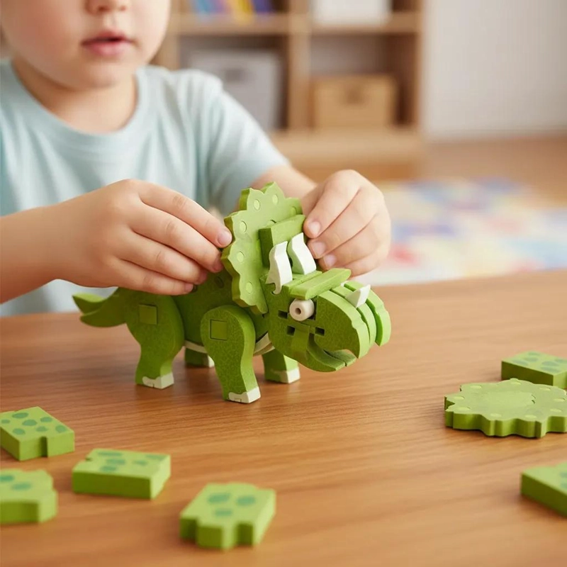 BLOQUES DE CONSTRUCCION 3D TRICERATOPS PARA NIÑOS DE 3 A 8 AÑOS - 1