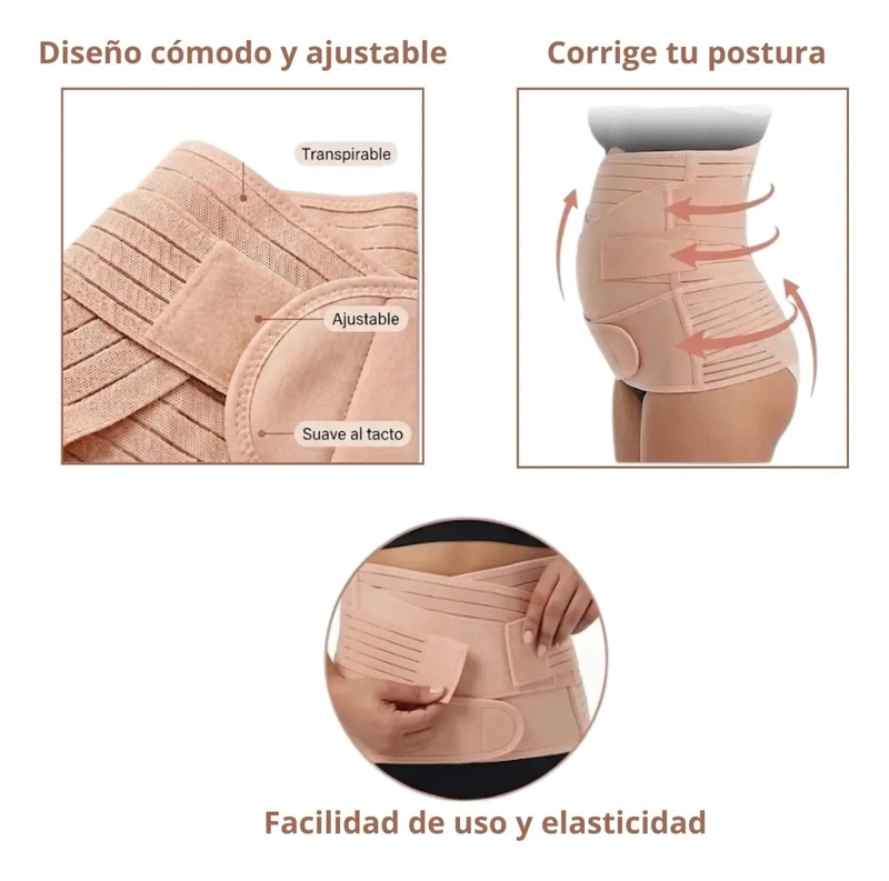 FAJA POSTPARTO AJUSTABLE 3 EN 1 PARA RECUPERACION ABDOMINAL - 4