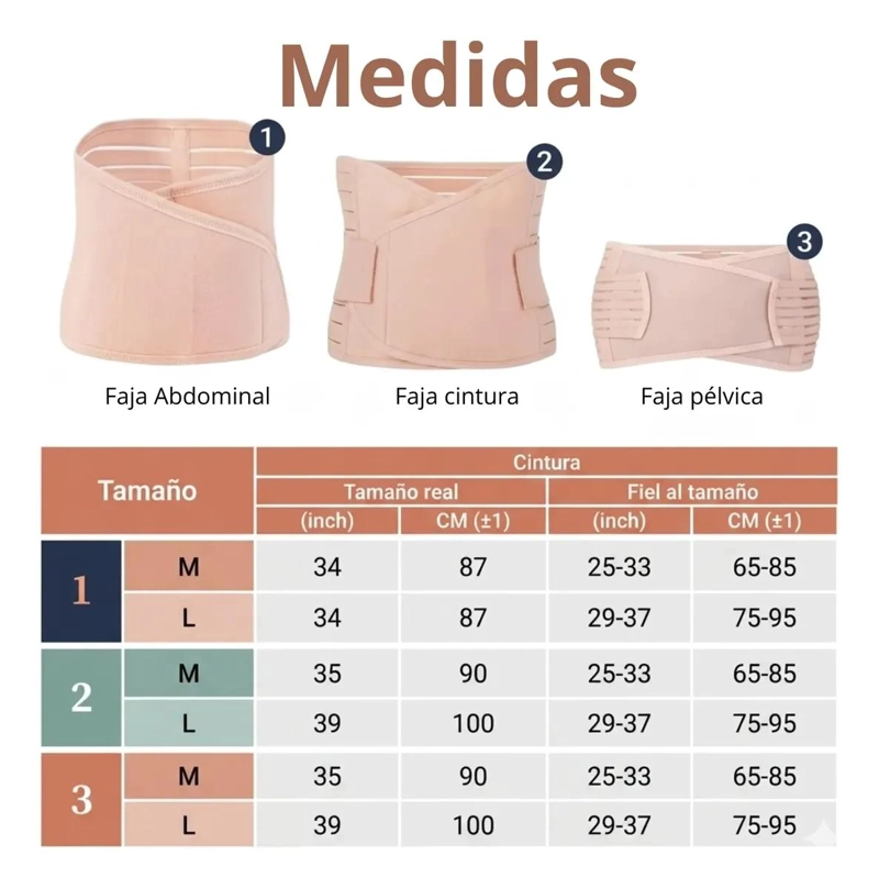 FAJA POSTPARTO AJUSTABLE 3 EN 1 PARA RECUPERACION ABDOMINAL - 7