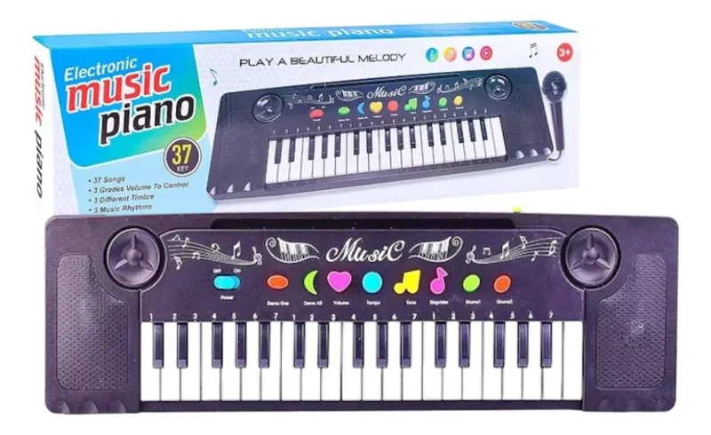TECLADO ELECTRONICO INFANTIL CON MICROFONO Y 37 TECLAS - 3