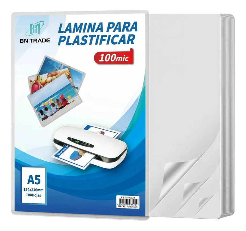 LAMINAS PARA PLASTIFICAR A5 154X216MM 100 MIC 100 HOJAS - 1